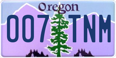 OR license plate 007TNM