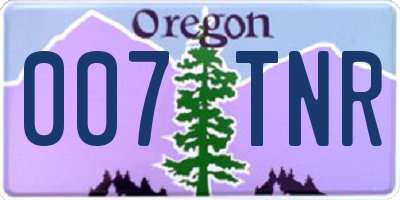 OR license plate 007TNR