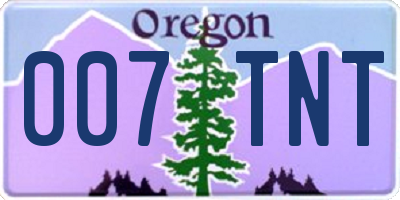 OR license plate 007TNT