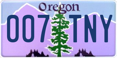 OR license plate 007TNY