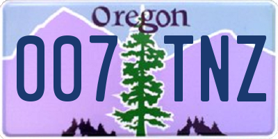 OR license plate 007TNZ
