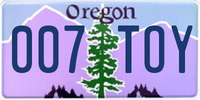 OR license plate 007TOY