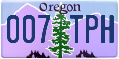 OR license plate 007TPH
