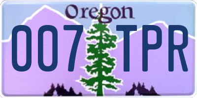 OR license plate 007TPR