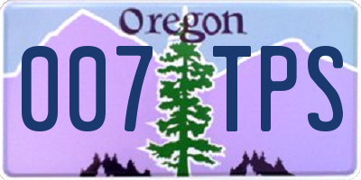 OR license plate 007TPS