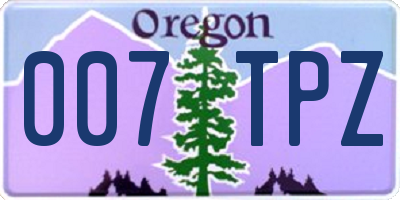 OR license plate 007TPZ