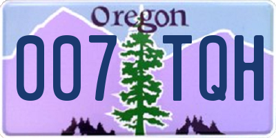 OR license plate 007TQH