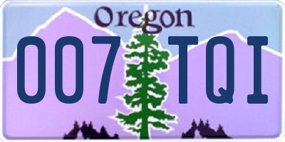 OR license plate 007TQI