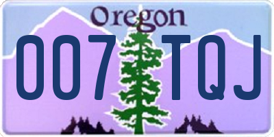 OR license plate 007TQJ