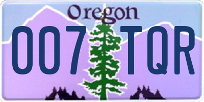 OR license plate 007TQR