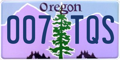 OR license plate 007TQS