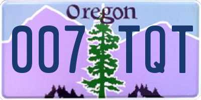 OR license plate 007TQT