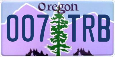 OR license plate 007TRB