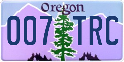 OR license plate 007TRC