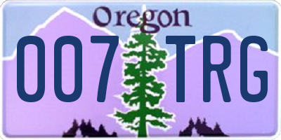 OR license plate 007TRG