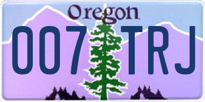 OR license plate 007TRJ