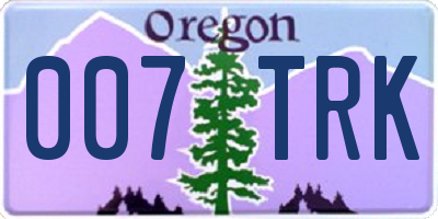 OR license plate 007TRK