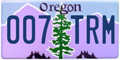 OR license plate 007TRM