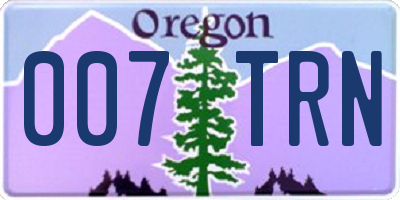 OR license plate 007TRN