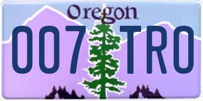 OR license plate 007TRO