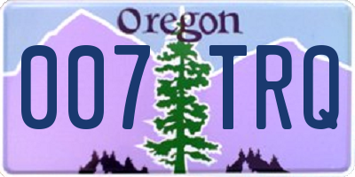 OR license plate 007TRQ