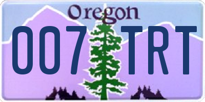 OR license plate 007TRT