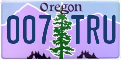 OR license plate 007TRU