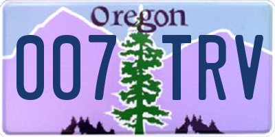 OR license plate 007TRV