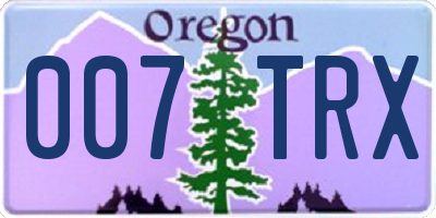OR license plate 007TRX