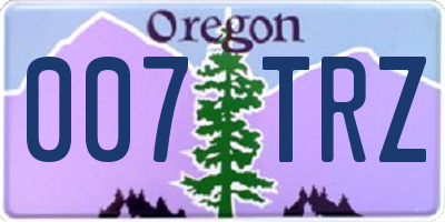 OR license plate 007TRZ
