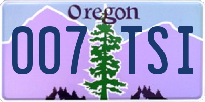 OR license plate 007TSI
