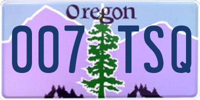OR license plate 007TSQ