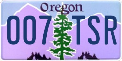 OR license plate 007TSR
