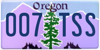 OR license plate 007TSS