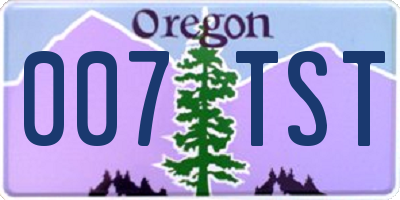 OR license plate 007TST