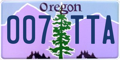 OR license plate 007TTA