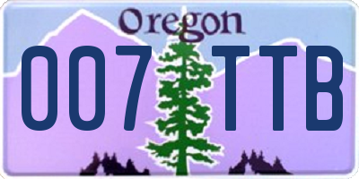 OR license plate 007TTB