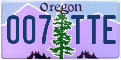 OR license plate 007TTE