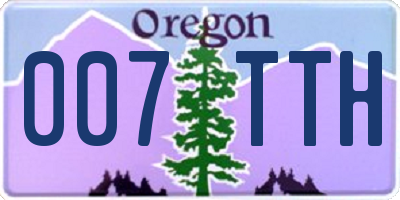 OR license plate 007TTH