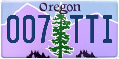 OR license plate 007TTI