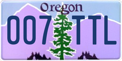 OR license plate 007TTL