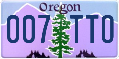 OR license plate 007TTO