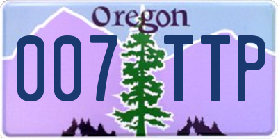 OR license plate 007TTP