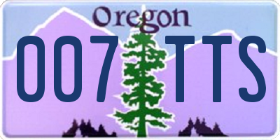 OR license plate 007TTS