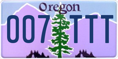 OR license plate 007TTT