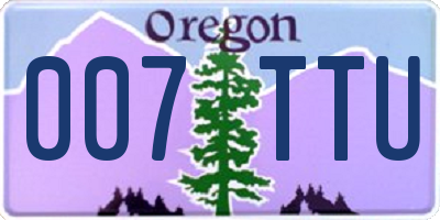 OR license plate 007TTU