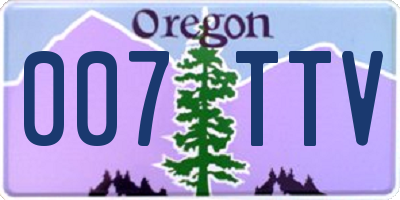OR license plate 007TTV