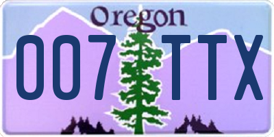OR license plate 007TTX