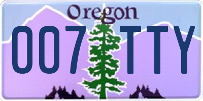 OR license plate 007TTY