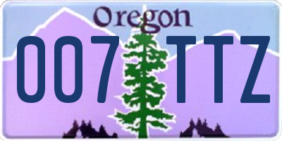 OR license plate 007TTZ